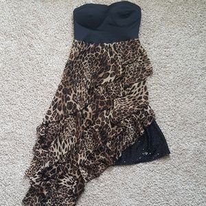 High Low Cheetah Print Homecoming Dress